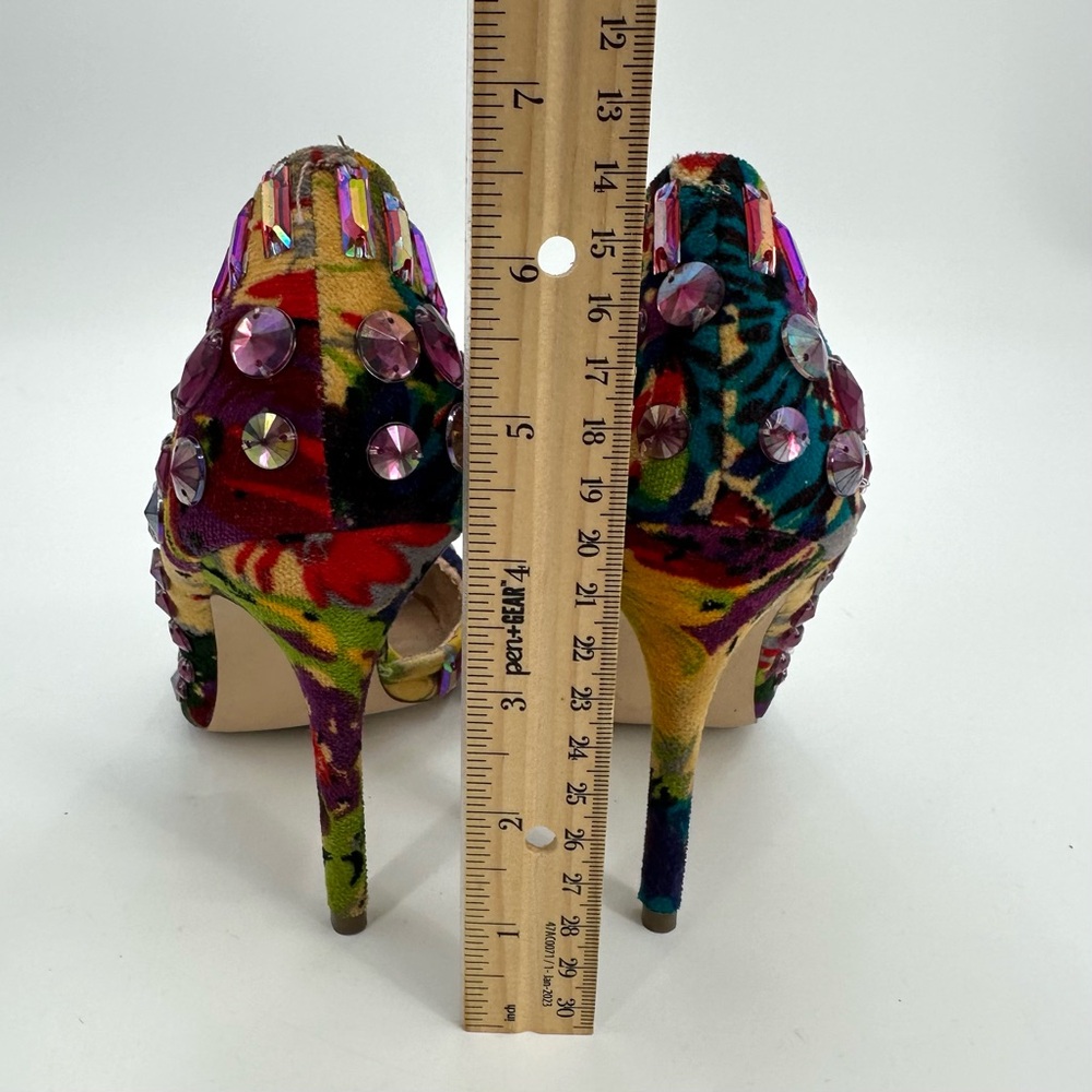 STEVE MADDEN Heels GALACTIK Womens 7.5 M Rhinestone Colorful Stilettos DAMAGE - Picture 8 of 15